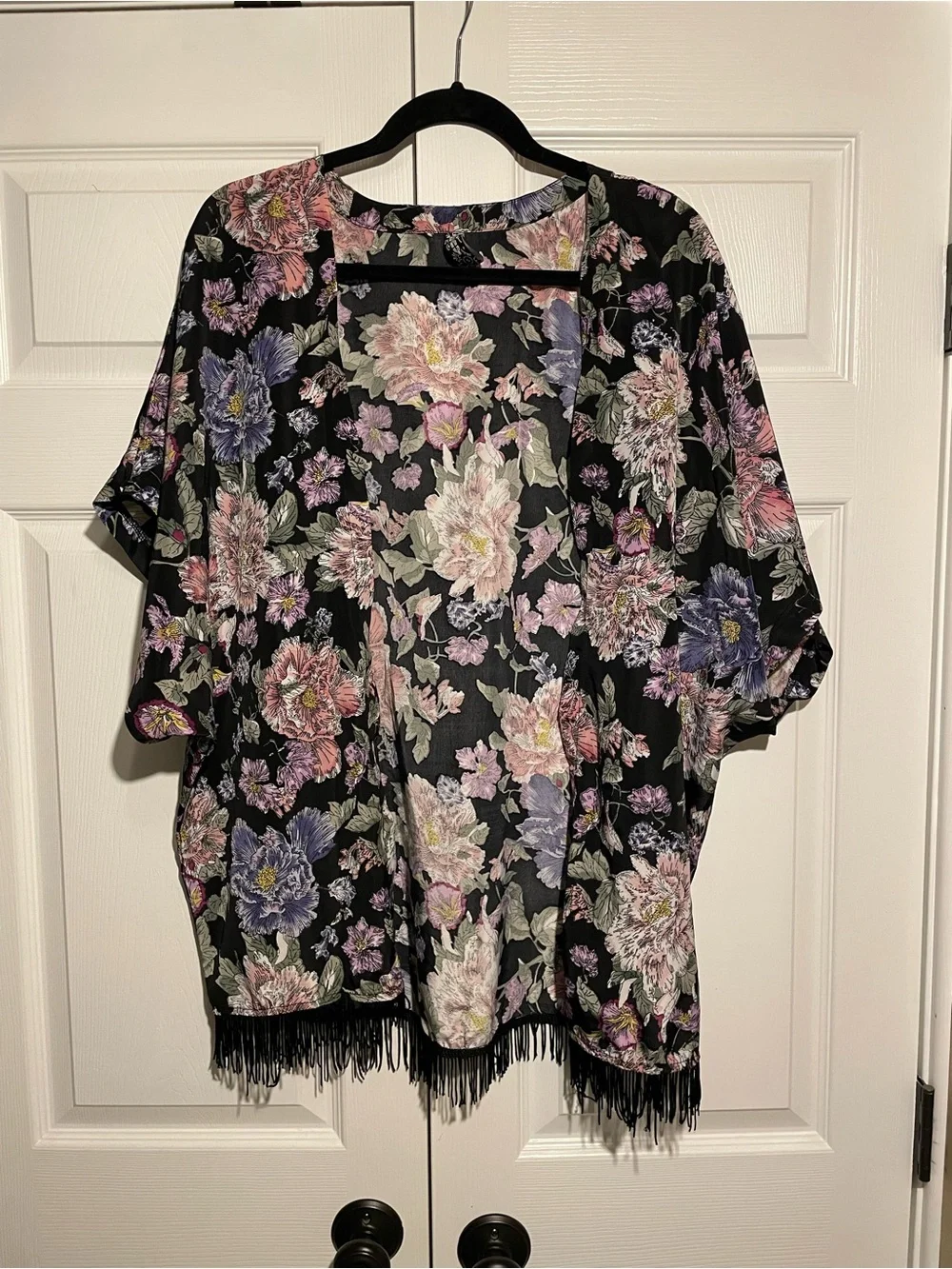 Black Floral Kimono